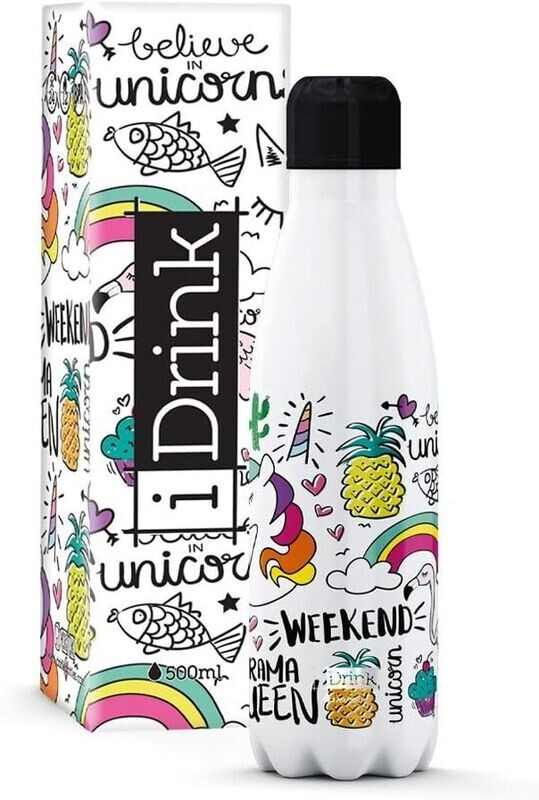 BOTELLA TÉRMICA UNICORNIO I DRINK 1000ml acero inoxidable 
