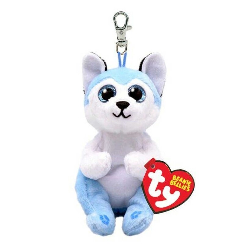 LLAVERO TY PELUCHE  HASKY azul BEANIE BELLIES 