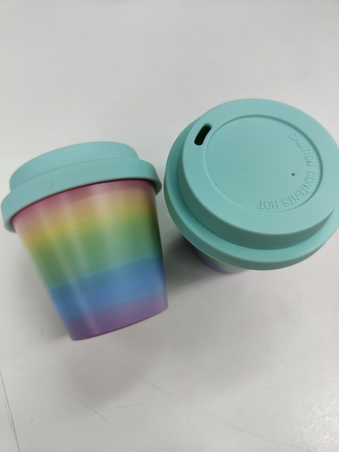 TAZA BAMBÚ ARCOIRIS I DRINK VASO 90ml con tapa 