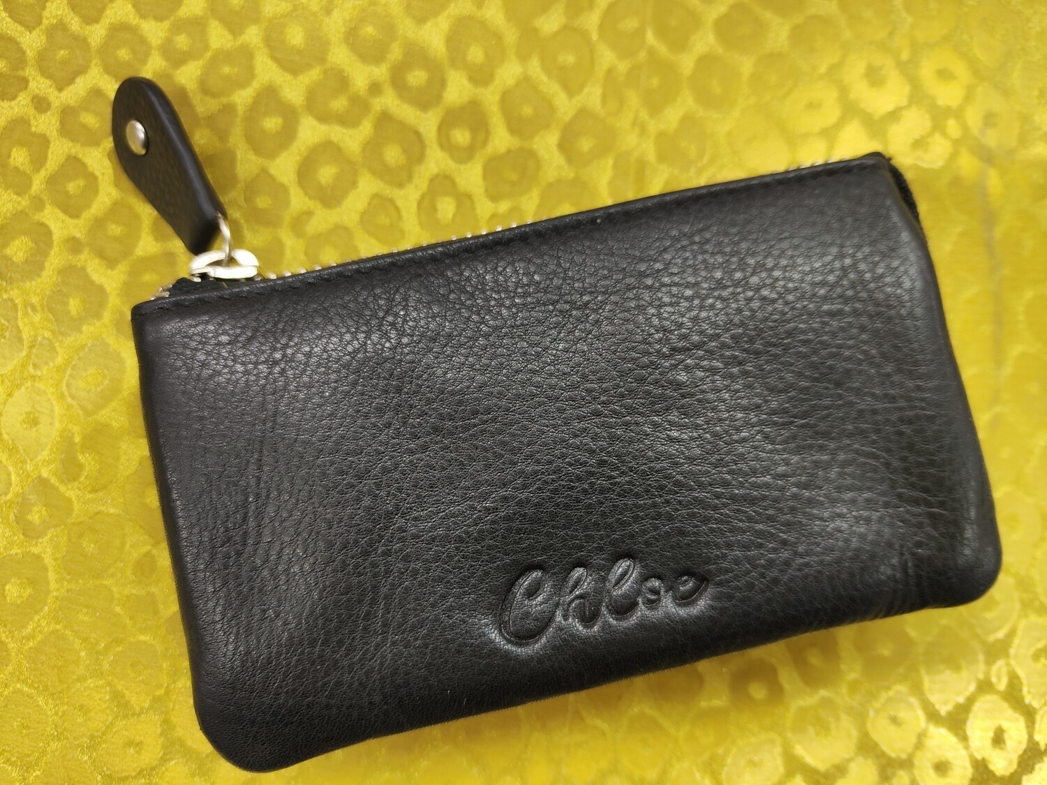 MONEDERO TRIPLE CHLOE PIEL NEGRO portamonedas MyWallets Cremallera 