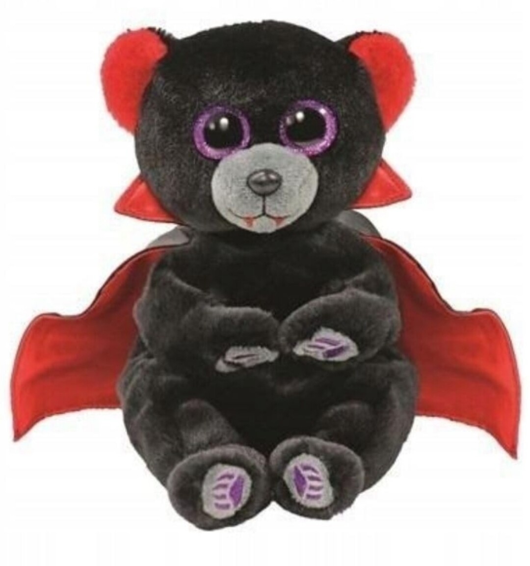 PELUCHE TY OSO VAMPIRO HALLOWEEN BEANIE BELLIES BEARLA 15cm con capa roja