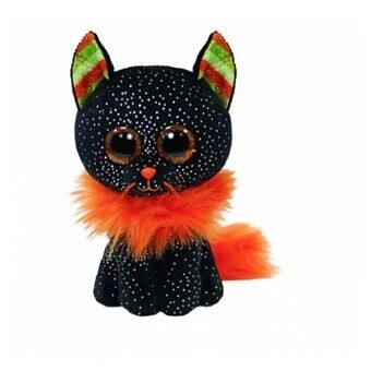 PELUCHE TY GATO NEGRO HALLOWEEN BEANIE BOOS MORTICIA 15cm