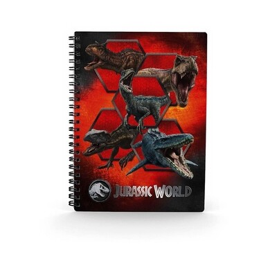 CUADERNO DINO A5 JURASSIC WORLD Holograma DINOSAURIOS LIBRETA A5