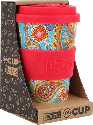 TAZA BAMBÚ PAISLEY I DRINK VASO 435ml CON TAPA 