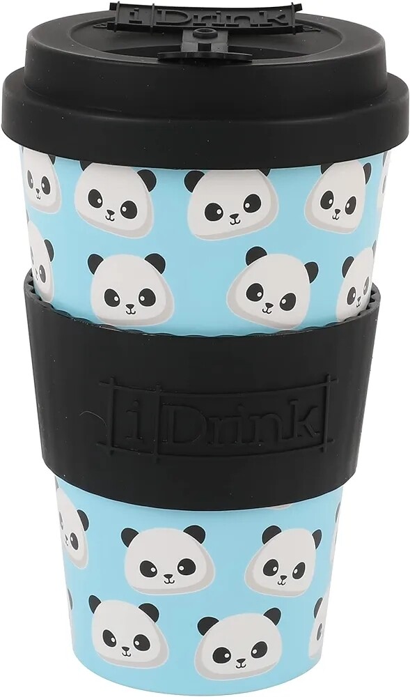 TAZA BAMBÚ PANDA I DRINK vaso 435ml con tapa oso panda 