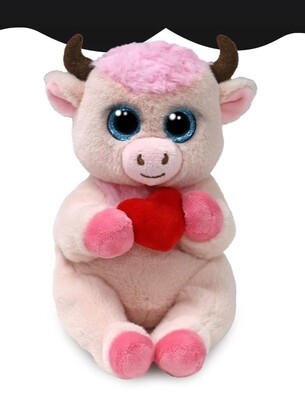 PELUCHE TY VACA CORAZÓN BEANIE BELLIES SAN VALENTÍN ENAMORADOS ROMÁNTICO 