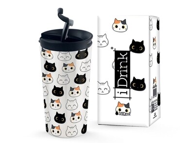 TAZA TÉRMICA GATO I DRINK VASO 260ml acero inoxidable hermético y térmico 