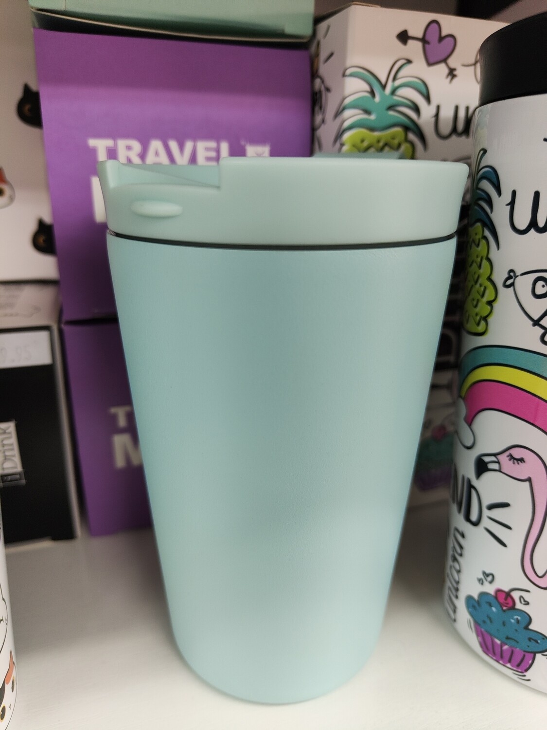 TAZA TÉRMICA LISA MINT I DRINK 260ml Vaso con tapa hermético y térmico 
