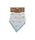 BABEROS BEBÉ AZUL PÁJAROS 2 UNIDADES KIOKIDS BAMBÚ BABERO BEBÉ RECOGE BABAS BANDANA 