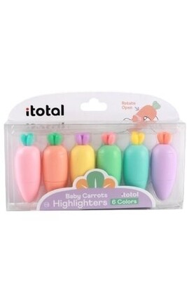 SUBRAYADORES ZANAHORIA I TOTAL 6 COLORES HIGHLIGHTERS BABY CARROTS FLUOR