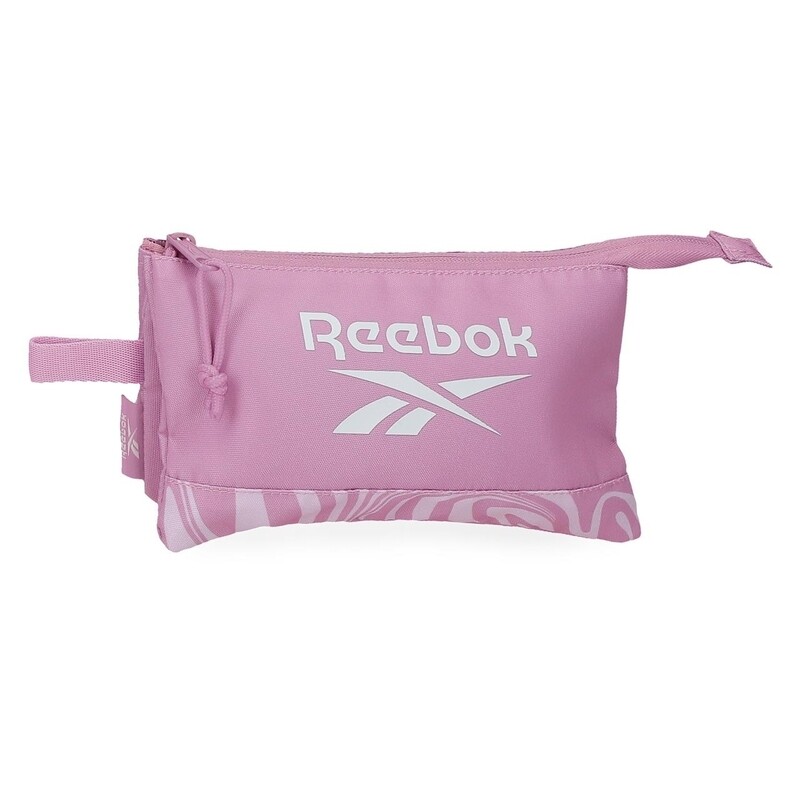 ESTUCHE PORTATODO TRIPLE REEBOK ROSA FESTIVAL tres compartimentos 