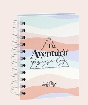 LIBRETA A6 TU AVENTURA EMPIEZA HOY  cuaderno para regalar tapa dura 