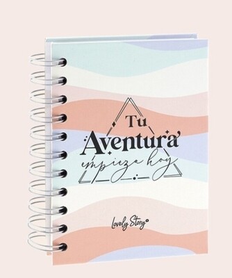 LIBRETA A6 TU AVENTURA EMPIEZA HOY cuaderno para regalar tapa dura 