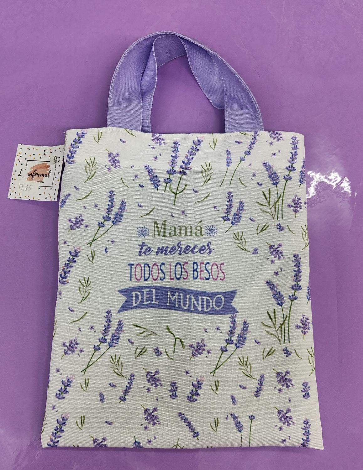 BOLSA COMPRA PARA LIBROS PARA MAMÁ ESPECIAL DÍA DE LA MADRE Lavanda 