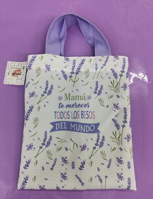 BOLSA COMPRA PARA LIBROS PARA MAMÁ ESPECIAL DÍA DE LA MADRE Lavanda 