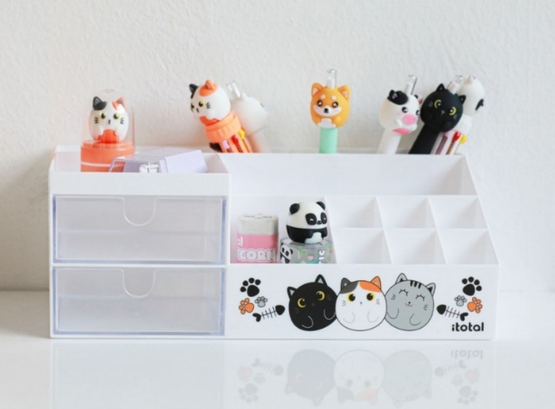 ORGANIZADOR ESCRITORIO GATOS I TOTAL PORTALÁPICES CAJONERA 