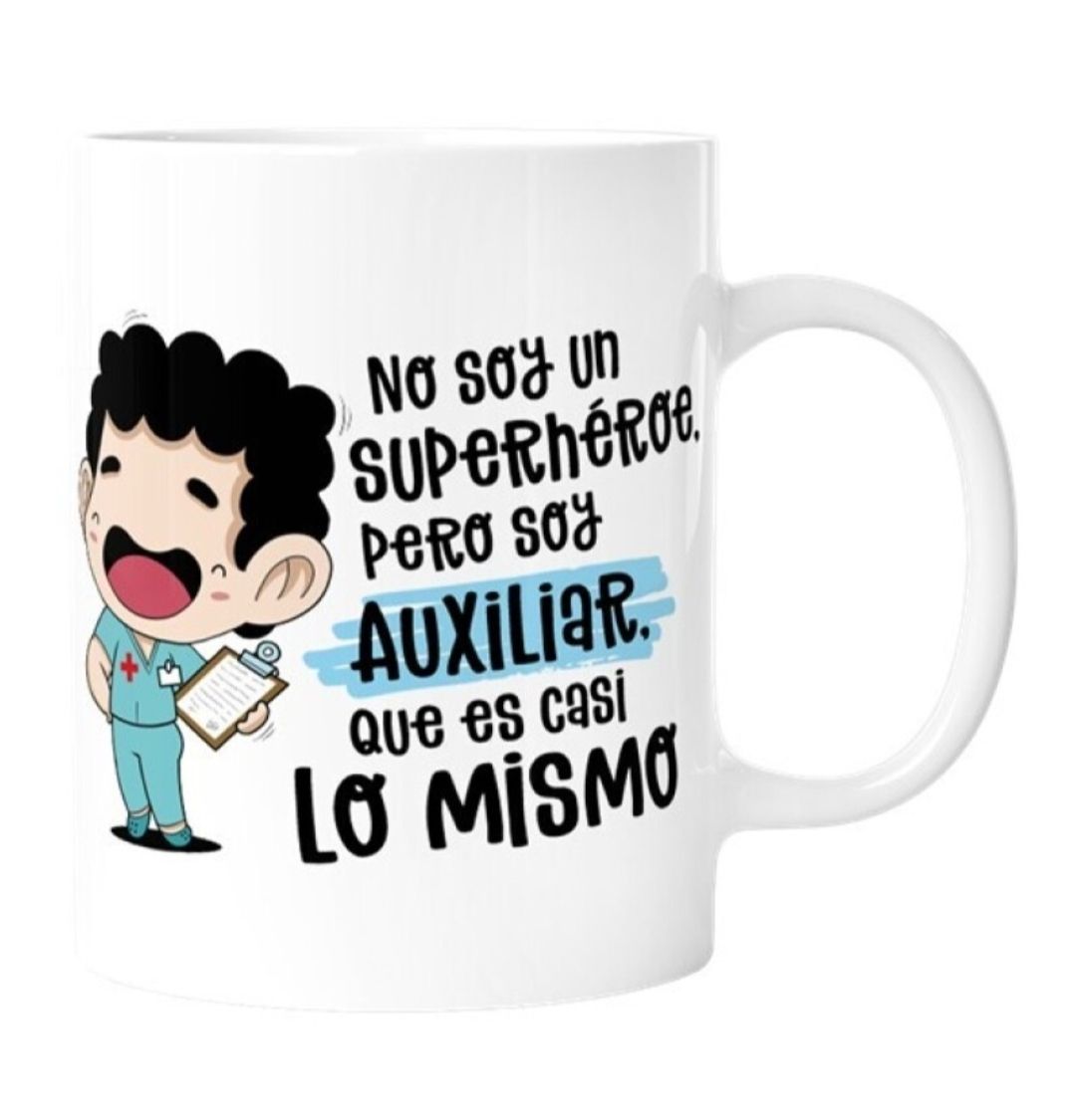 TAZA OFICIOS AUXILIAR ENFERMERÍA MALASAÑA PROFESIONES enfermero molón 