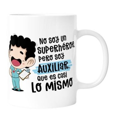 TAZA OFICIOS AUXILIAR ENFERMERÍA MALASAÑA PROFESIONES enfermero molón 