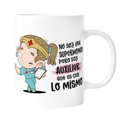 TAZA OFICIOS AUXILIAR ENFERMERÍA MALASAÑA PROFESIONES ENFERMERA molona