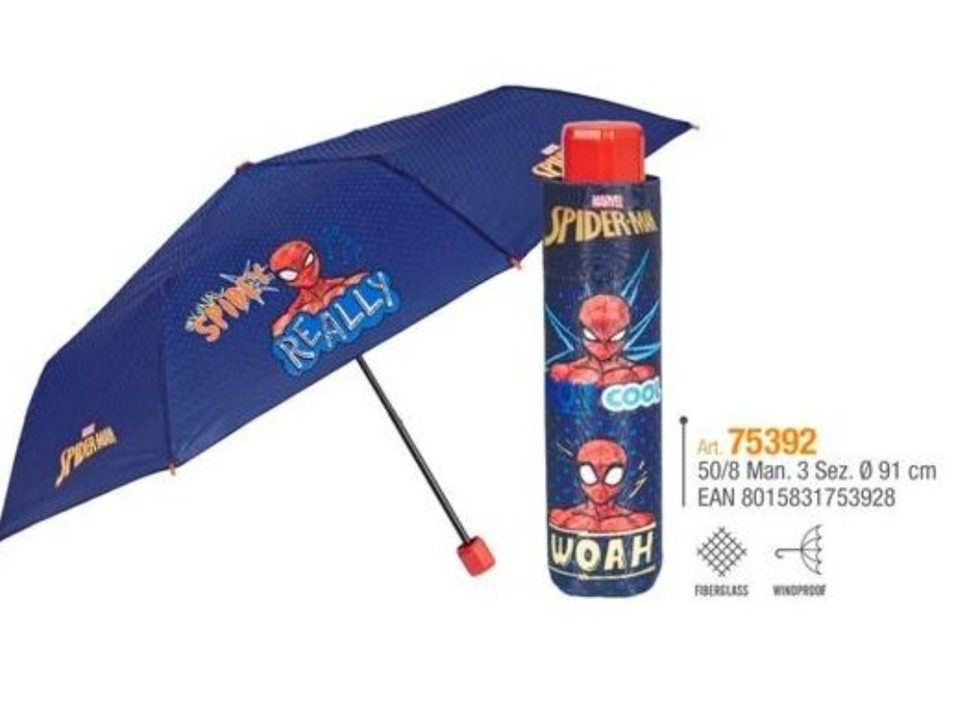 PARAGUAS SPIDERMAN MARVEL PLEGABLE MANUAL PERLETTI 