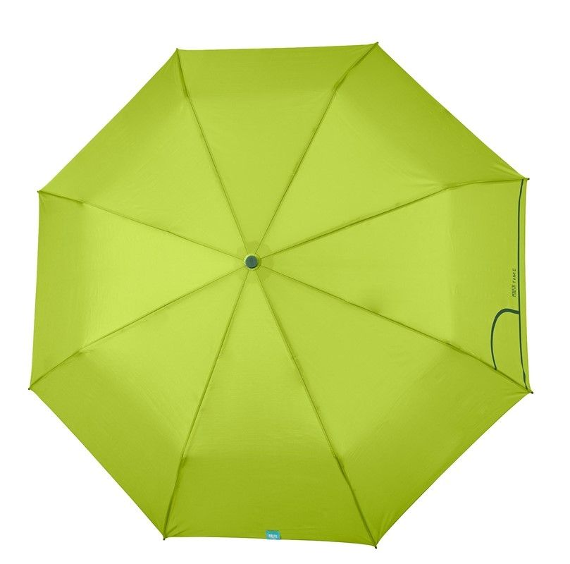 PARAGUAS PLEGABLE LISO VERDE PERLETTI AUTOMÁTICO ABRE Y CIERRA mango color naranja 