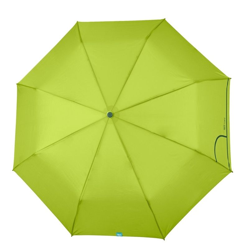 PARAGUAS PLEGABLE LISO VERDE PERLETTI AUTOMÁTICO ABRE Y CIERRA mango color naranja 