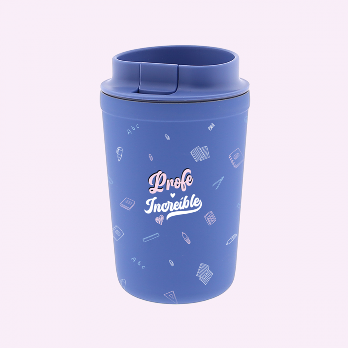 VASO TÉRMICO PROFE LOVELY STORY TAZA CAFÉ 350 ml ACERO INOXIDABLE FIN DE CURSO 