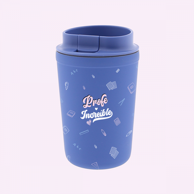 VASO TÉRMICO PROFE LOVELY STORY TAZA CAFÉ 350 ml ACERO INOXIDABLE FIN DE CURSO 