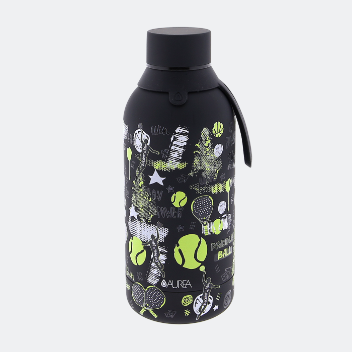 BOTELLA TÉRMICA PÁDEL 500ml ACERO INOXIDABLE PADEL negra