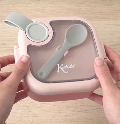 FIAMBRERA BEBES KIOKIDS CON CUBIERTOS PORTA ALIMENTOS ROSA caja de almuerzo 