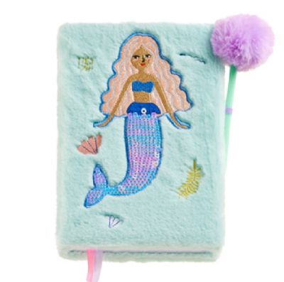 CUADERNO SIRENITA CON BOLÍGRAFO POMPÓN PELUCHE MIQUEL RIUS LIBRETA FELPA SIRENA