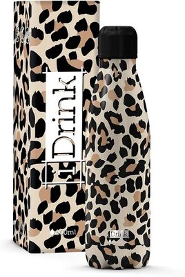 BOTELLA TÉRMICA LEOPARDO I DRINK 500 ML ACERO INOXIDABLE 