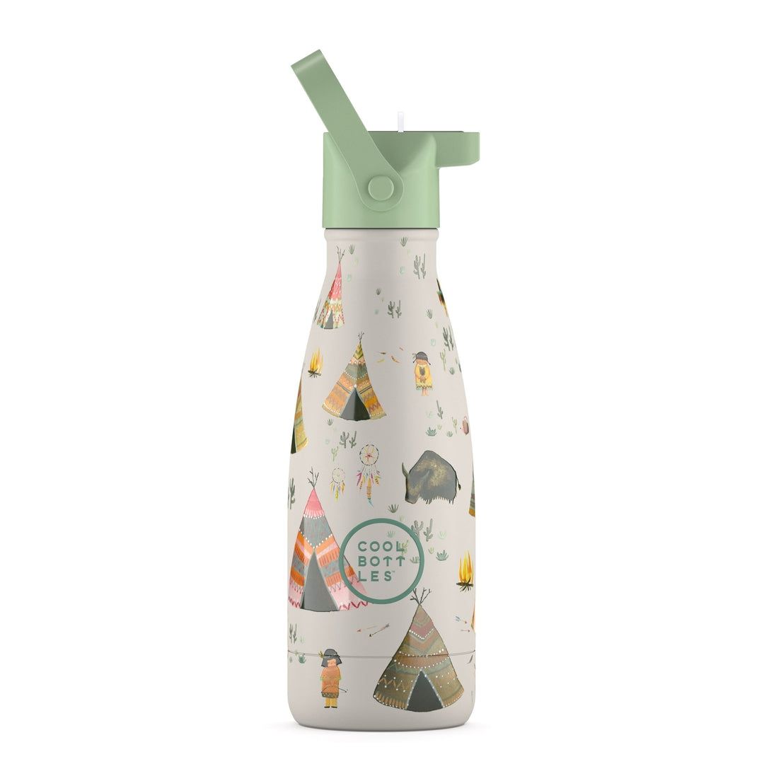 BOTELLA TÉRMICA COOL BOTTLES INDIAN TRIBE 260ml  infantil INDIOS con pitorro y tapón 