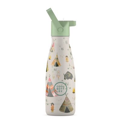 BOTELLA TÉRMICA COOL BOTTLES INDIAN TRIBE 260ml  infantil INDIOS con pitorro y tapón 