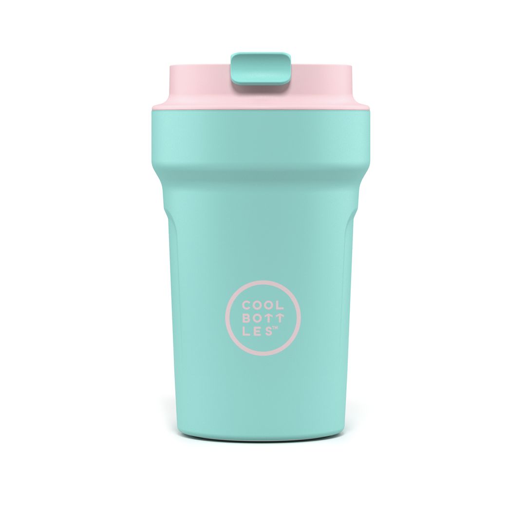 VASO TÉRMICO COOL BOTTLES 350ML PARADIS CAPRI THE TUMBLERS TAZA TURQUESA 