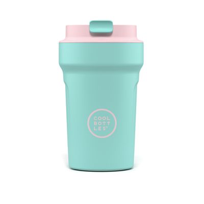 VASO TÉRMICO COOL BOTTLES 350ML PARADIS CAPRI THE TUMBLERS TAZA TURQUESA 