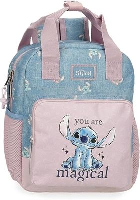 MOCHILA STITCH YOU ARE MAGICAL 28 cm PRE ESCOLAR CON POMPON