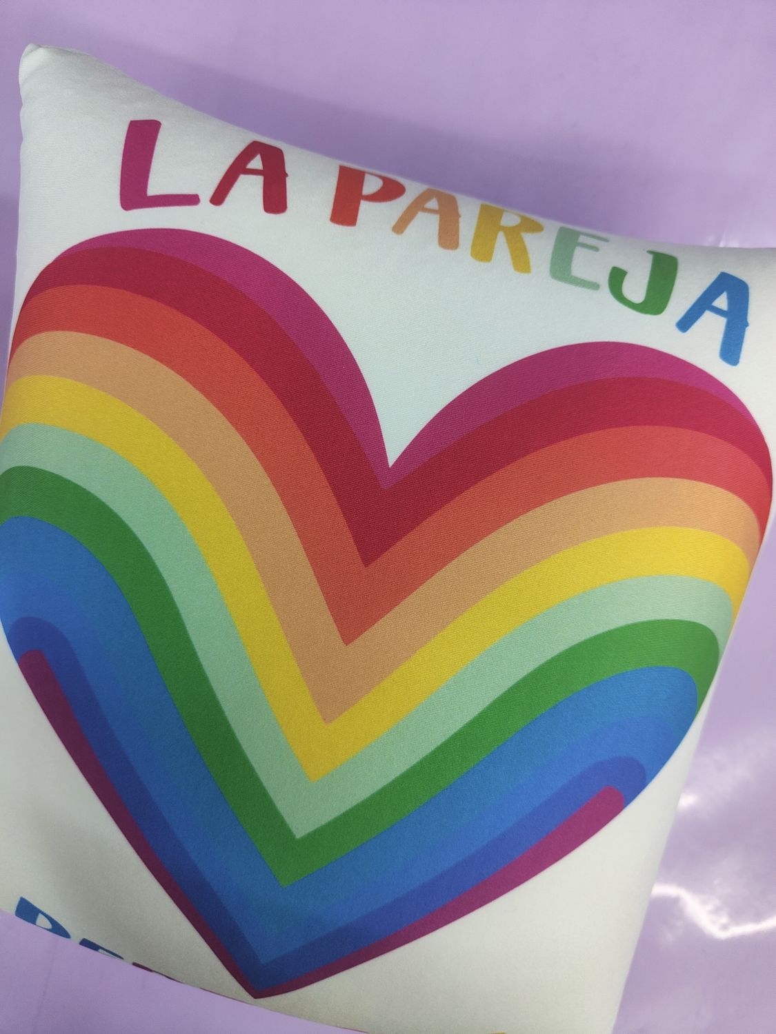 COJÍN ANTIESTRÉS PAREJA PERFECTA CORAZÓN ARCOIRIS ORGULLO GRANDE San Valentín amor corazones LOVE 