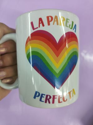 TAZA PAREJA CORAZÓN ARCOIRIS ORGULLO ENAMORADOS SAN VALENTÍN LOVE AMOR  TAZA PAREJA CORAZÓN ARCOIRIS ORGULLO ENAMORADOS SAN VALENTÍN LOVE AMOR