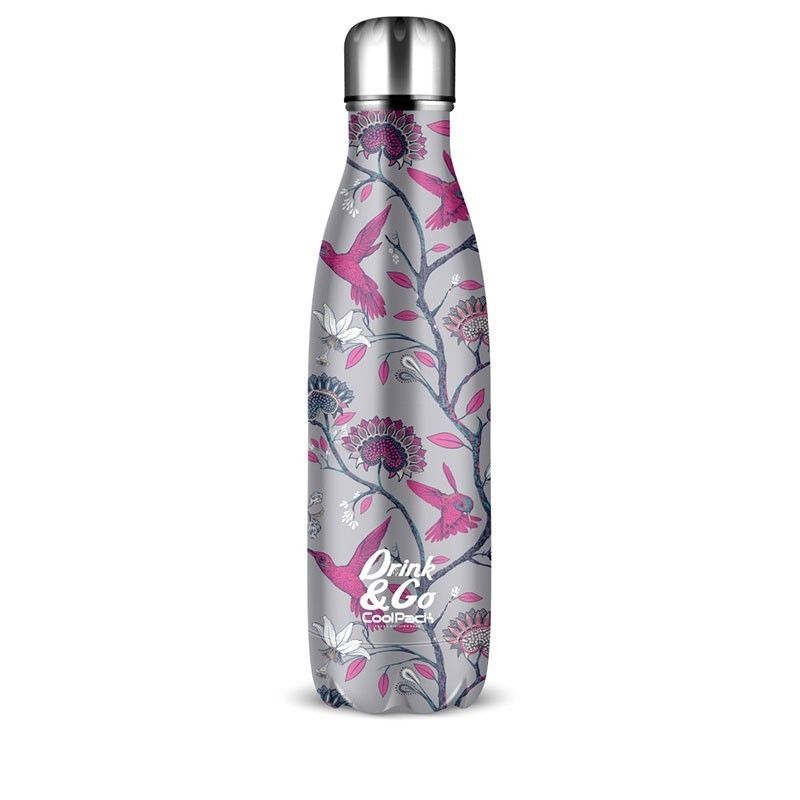 BOTELLA TÉRMICA SILENCE 500 ML COOLPACK COLIBRÍES ACERO INOXIDABLE 