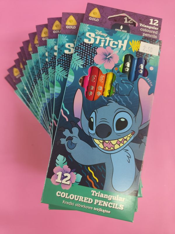 STITCH COLORES  COOLPACK 12 LÁPICES DE MADERA TRIANGULARES escolar 