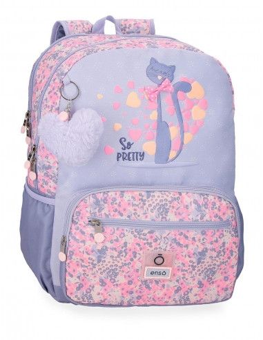 MOCHILA GATO 42 CM ENSO SO PRETTY tamaño carpeta 