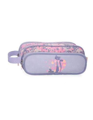 ESTUCHE PORTATODO GATO 3 CREMALLERAS ESO SO PRETTY 