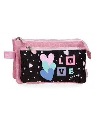 ESTUCHE PORTATODO 3 CREMALLERAS ENSO LOVE VIBES triple REBAJAS OUTLET 