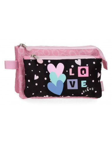 ESTUCHE PORTATODO 3 CREMALLERAS ENSO LOVE VIBES triple REBAJAS OUTLET 