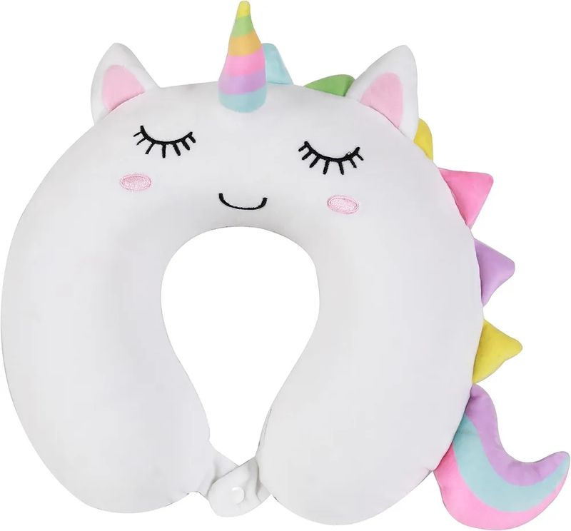 COJÍN CERVICAL UNICORNIO I TOTAL SQUISHY almohada para cuello peluche 