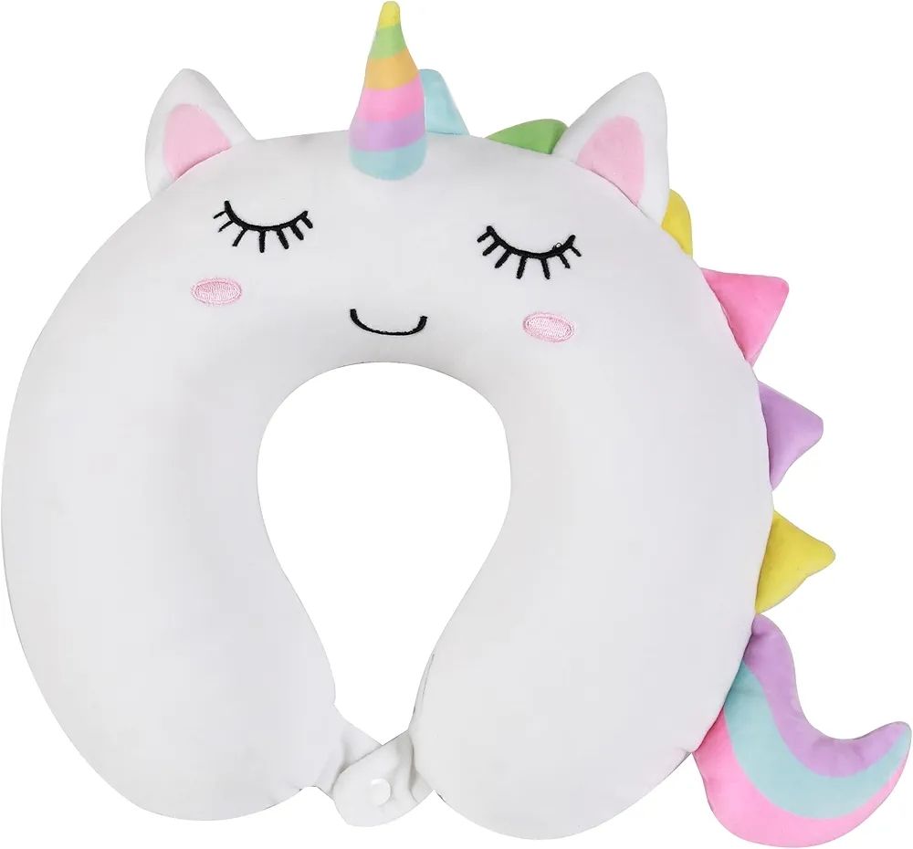 COJÍN CERVICAL UNICORNIO I TOTAL SQUISHY almohada para cuello peluche 