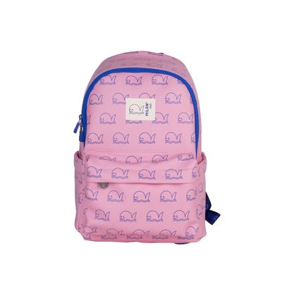 MOCHILA INFANTIL MILAN BALLENA ROSA CON CIERRE DELANTERO 
