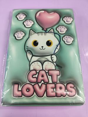 CUADERNO 3D ACOLCHADO A5 GATO BLANCO I TOTAL libreta SQUISHY divertida páginas blancas 