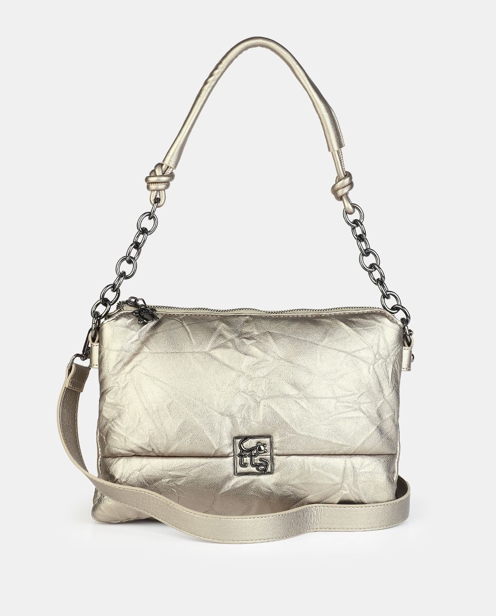 BOLSO BANDOLERA MUJER ACOLCHADO CAMINATA CROSSBODY DALMATA METALIZADO 